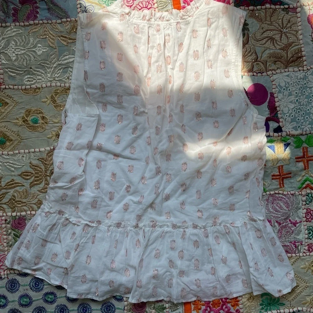 J. Crew Metallic Dot Sleeveless Shirt